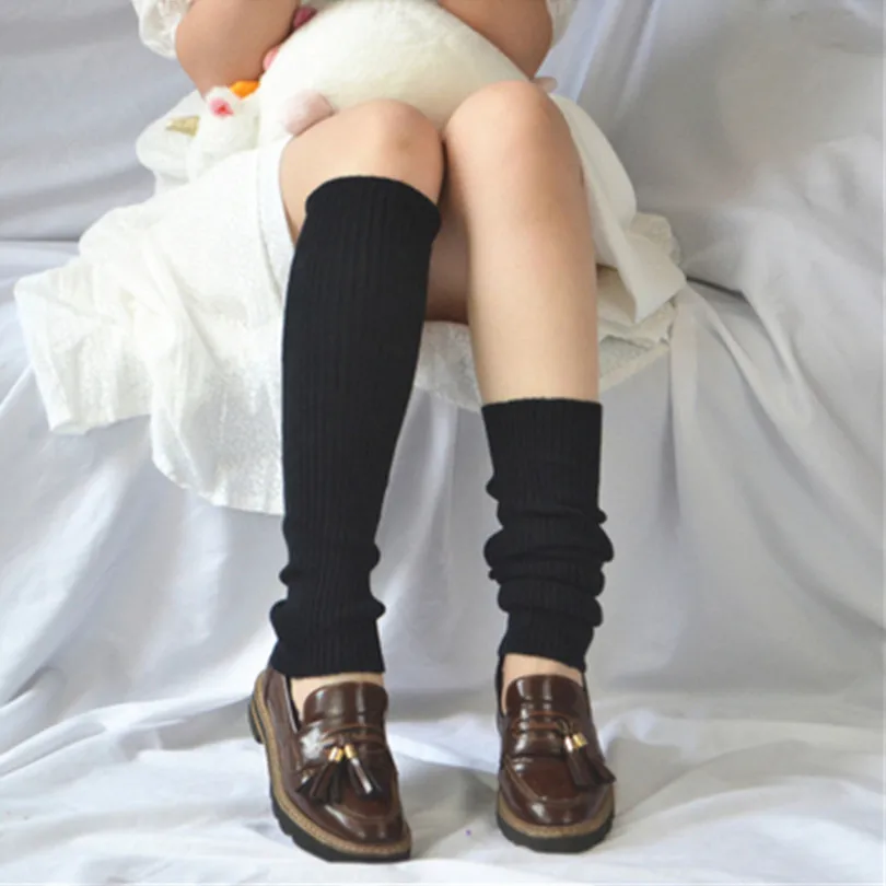 Sweet Girl Leg Warmers Wool Ball Knitted Foot Cover Women Autumn Winter Leg Warmer Socks Heap Heap Socks Leg Warmers Japanese