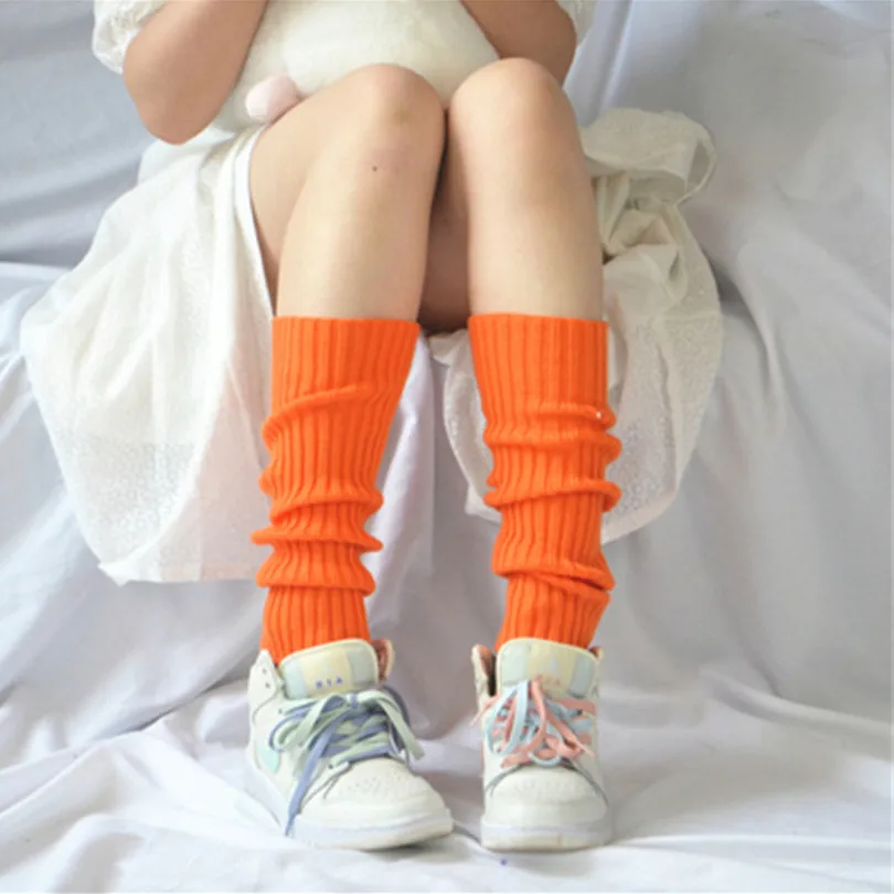 Sweet Girl Leg Warmers Wool Ball Knitted Foot Cover Women Autumn Winter Leg Warmer Socks Heap Heap Socks Leg Warmers Japanese