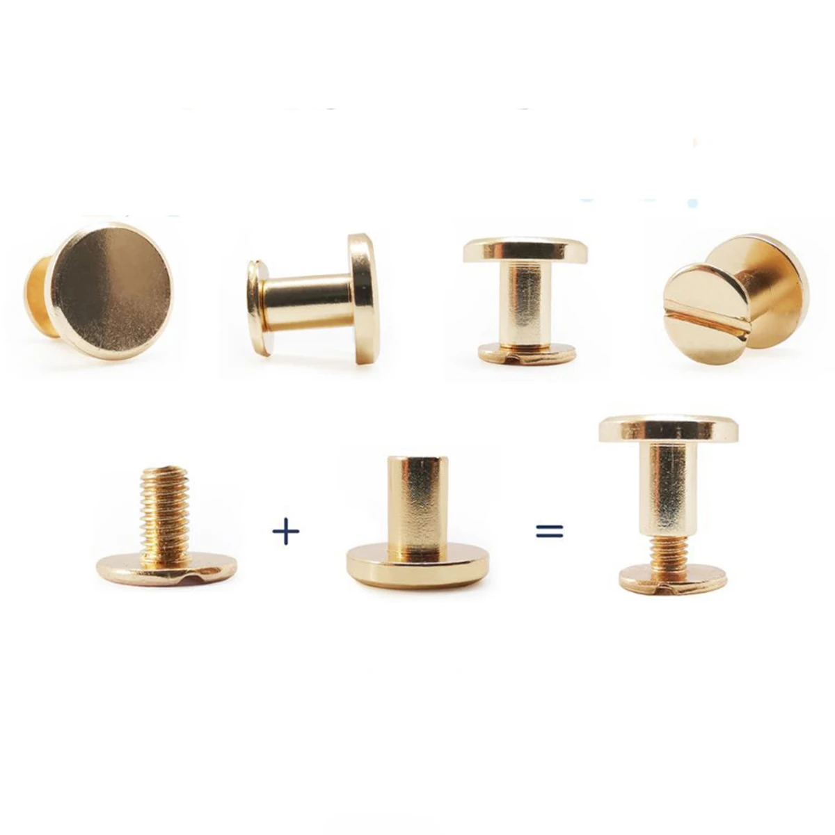 10pcs Metal Binding Chicago Screws Nails Studs Rivets For Photo Album Desk Calendar Menu Leather Craft Belt Wallet Fasteners