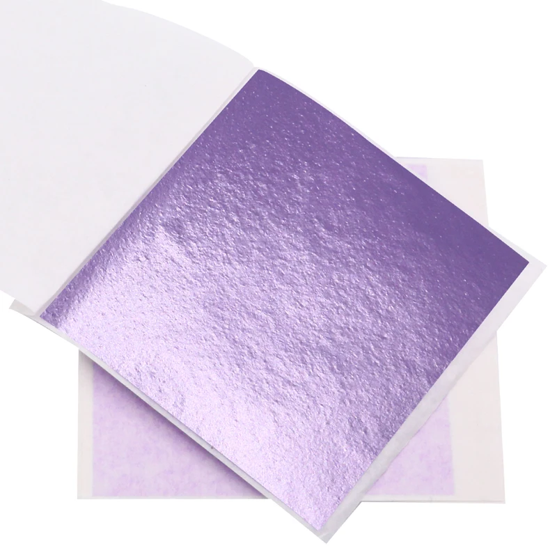 100pcs/10colors sheet Pink Gold Leaf Imitation Sliver Foil Papers DIY Art Crafts Design packaging material Food decoration
