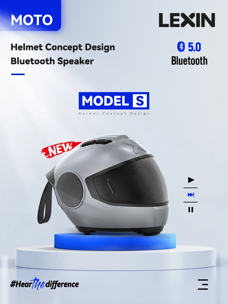 LEXIN Model-S Portable Bluetooth Speaker,Helmet Style Wireless Speaker,Powerful Loud Stereo Speakers, Deep Bass,IPX4 Waterproof