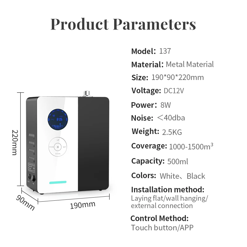 VanGogh360 Coverage of 1800 Square Feet Perfume Wifi Diffuser Electric Environmental Fragrance Air Freshener HVAC Smart Home