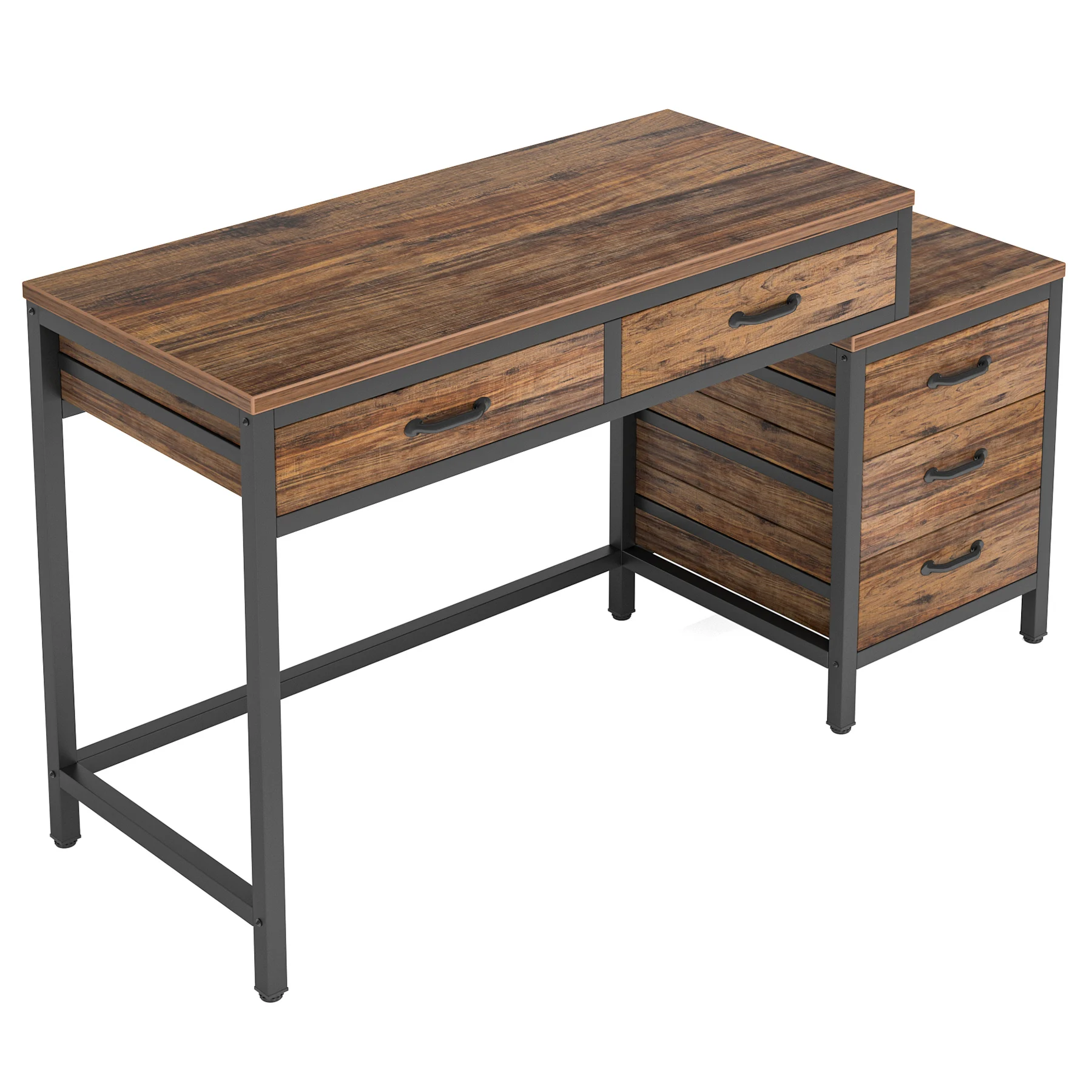 Tribesigns Computer Desk with 3 Drawers, 59-Inch PC Desk with Reversible Drawers, Industrial Study Writing Table Workstation