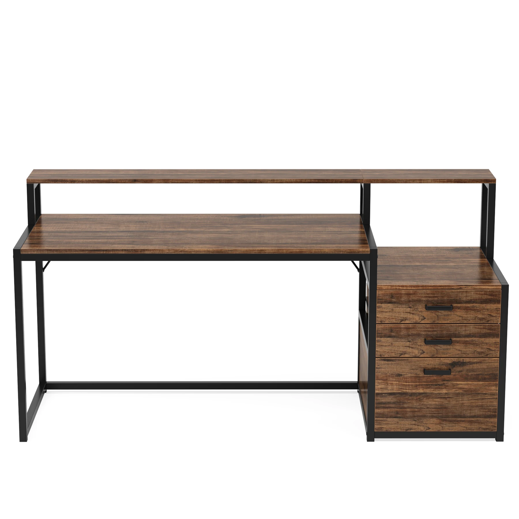 Tribesigns Computer Desk with 3 Drawers, 59-Inch PC Desk with Reversible Drawers, Industrial Study Writing Table Workstation