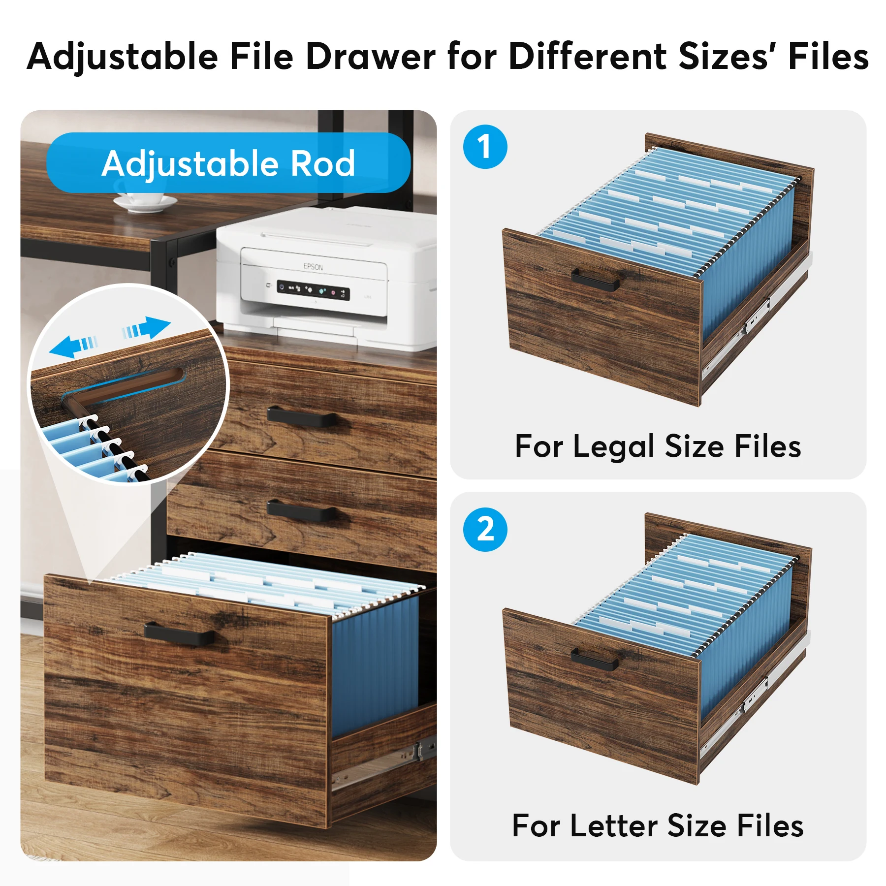 Tribesigns Computer Desk with 3 Drawers, 59-Inch PC Desk with Reversible Drawers, Industrial Study Writing Table Workstation