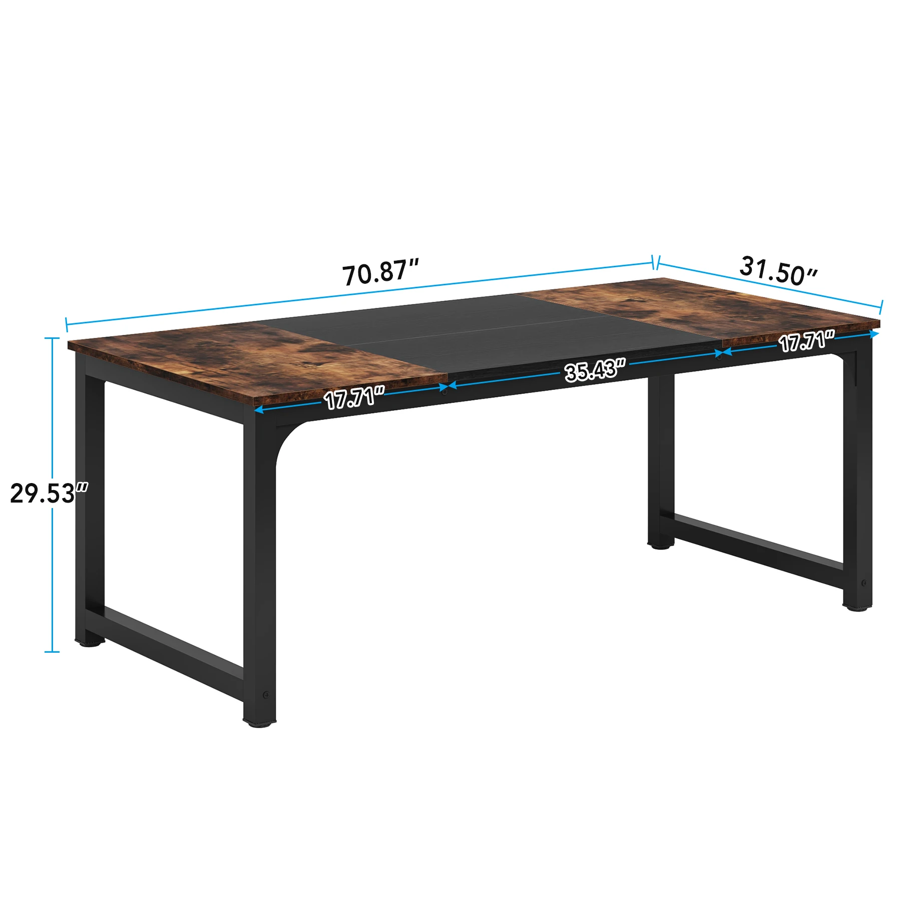 Tribesigns 63"x31.5" Dining Table, Industrial Kitchen Table for 6-8 Person, Rectangular Dinner Table for Dining Room Kitchen