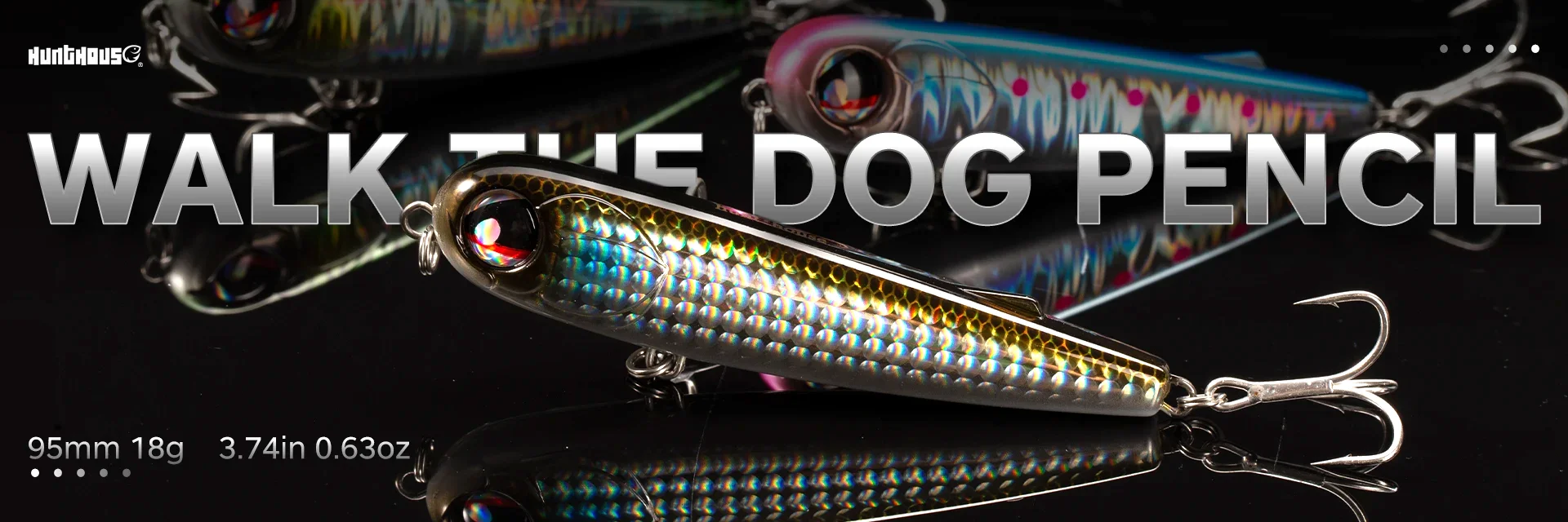 Hunthouse GHOST SNAKE Topwater Pencil Fishing Lure 60/90/100mm 6.4/12.4/18.8g Surface Floating Bait Lure For Seabass LW536