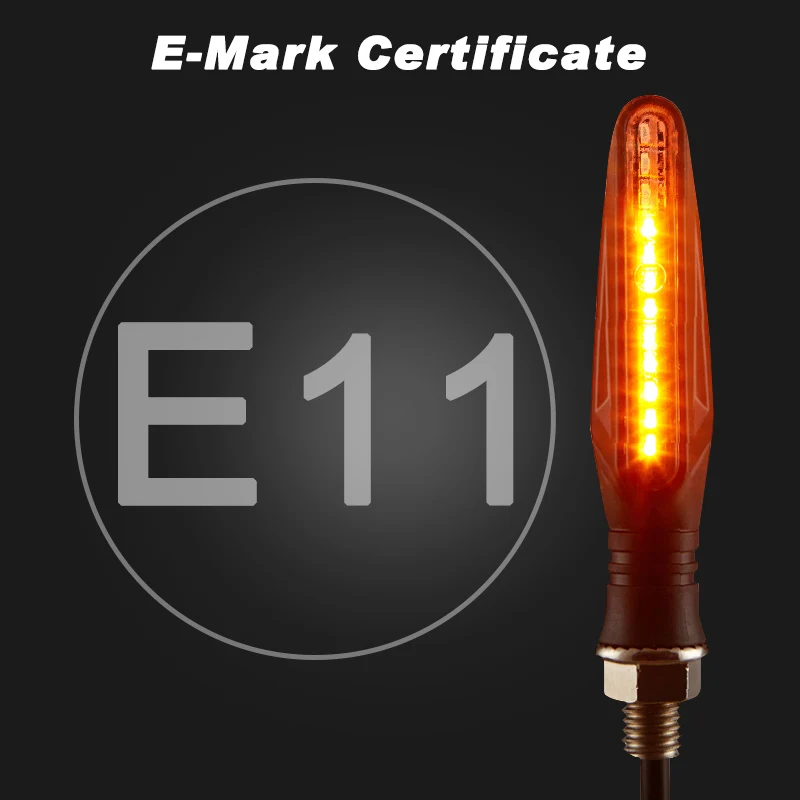 LED Motorcycle Turn Signals E11 Approved Motorcycle Flasher Light Built Relay 335SMD Motorcycle Turn Signal Indicator Waterproof