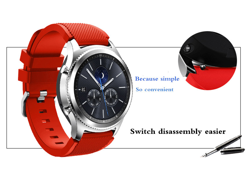 22mm soft silicone strap For samsung Galaxy wtch 3 46mm Gear S3 Huawei watch GT GT2 46mm comfortable strap for Amazfirt GTR 47mm