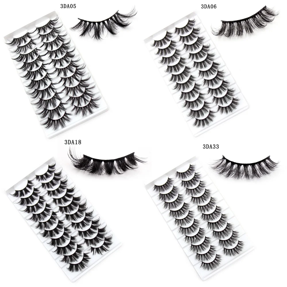 Eyelashes 5/10/16 Pairs 3D Faux Mink Lashes Natural False Eyelashes Reusable Dramatic Volume Lashes Makeup Eyelash Extension