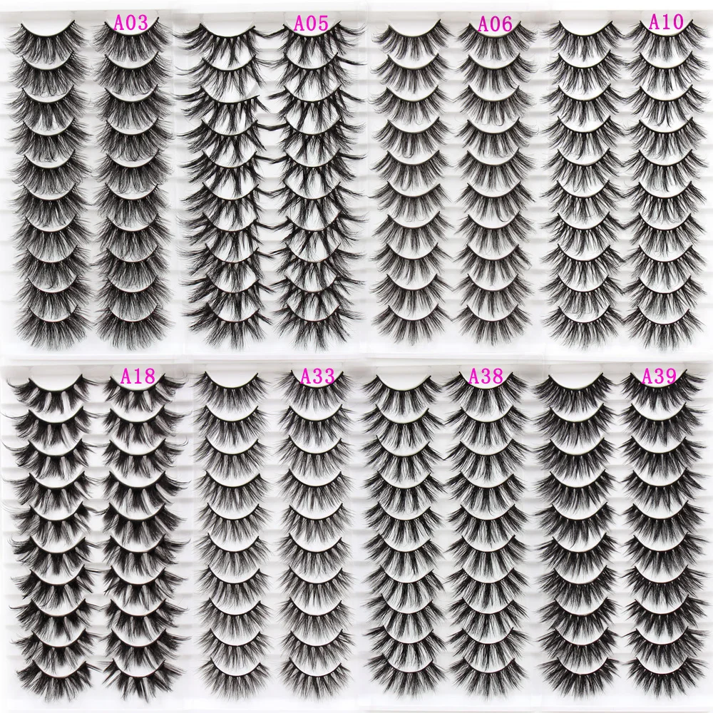 Eyelashes 5/10/16 Pairs 3D Faux Mink Lashes Natural False Eyelashes Reusable Dramatic Volume Lashes Makeup Eyelash Extension
