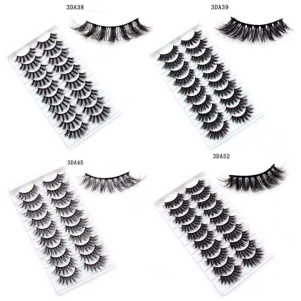 Eyelashes 5/10/16 Pairs 3D Faux Mink Lashes Natural False Eyelashes Reusable Dramatic Volume Lashes Makeup Eyelash Extension