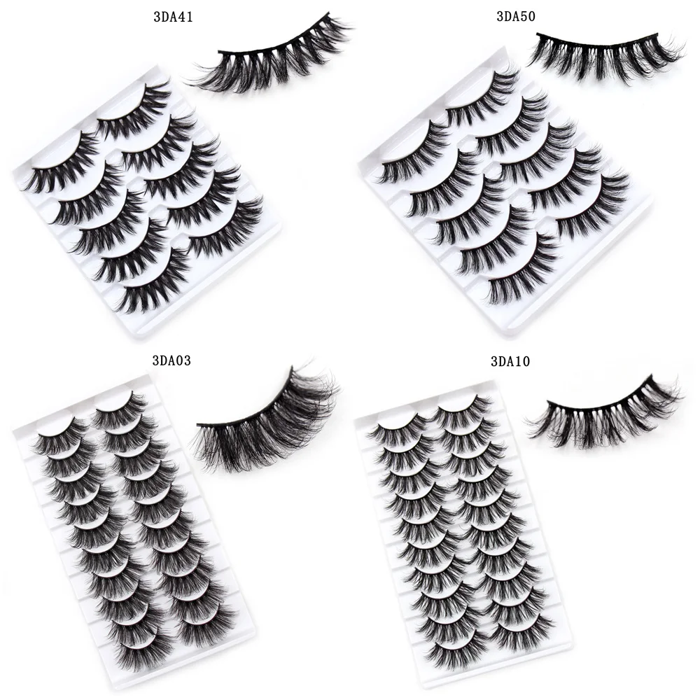 Eyelashes 5/10/16 Pairs 3D Faux Mink Lashes Natural False Eyelashes Reusable Dramatic Volume Lashes Makeup Eyelash Extension
