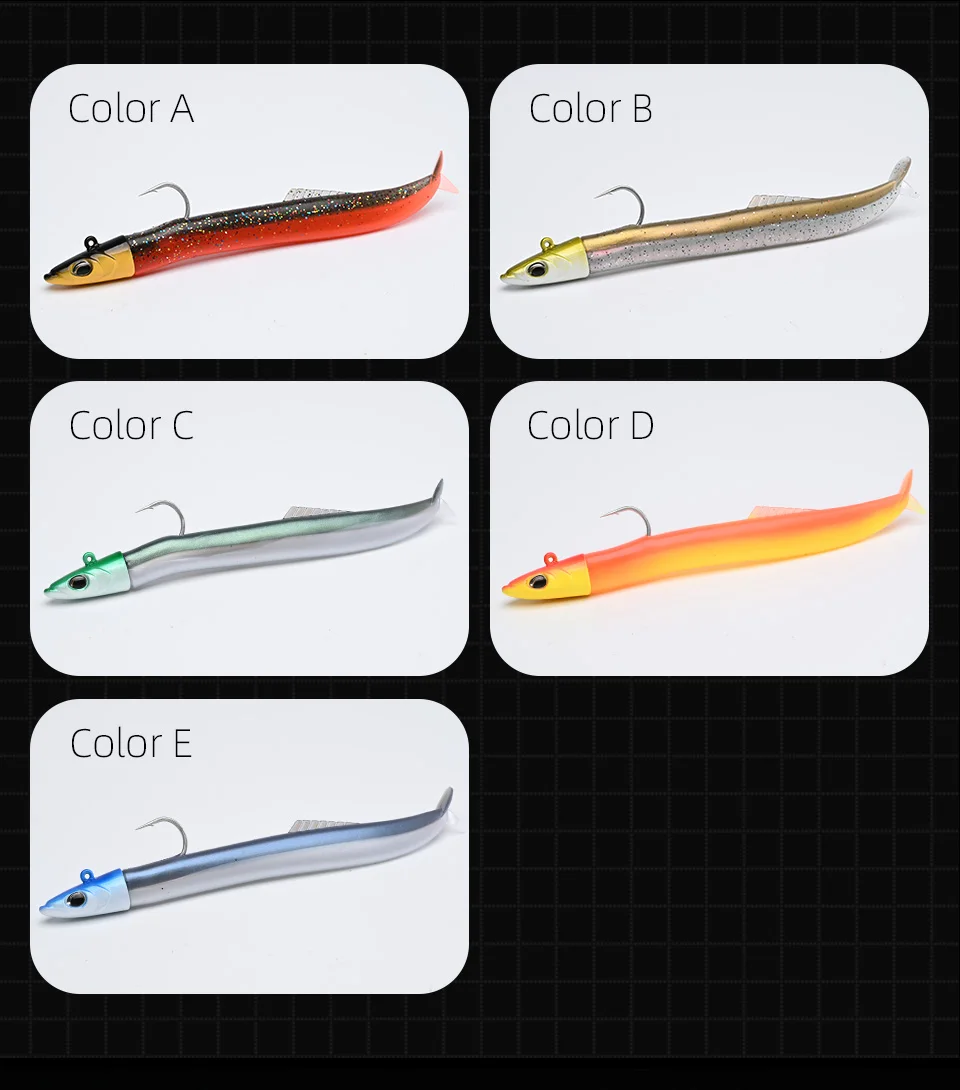 BLUX FLASH SAND EEL 14G/27G Soft Fishing Lure Tail Jig Head Hook Minnow Artificial Bait Saltwater Sea Bass Swimbait Tackle Gear