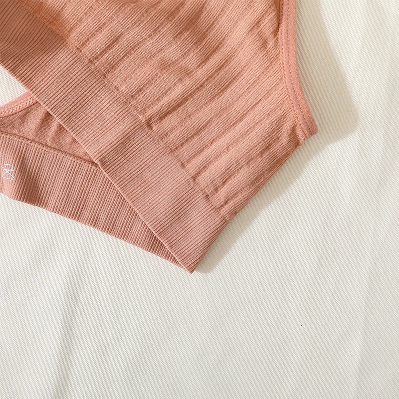 Push-Up Bras For Women Seamless Ribbed Deep V Bralette Unlined Sexy Lingerie Wireless Crop Top S-XL Plunge Sports Underwear
