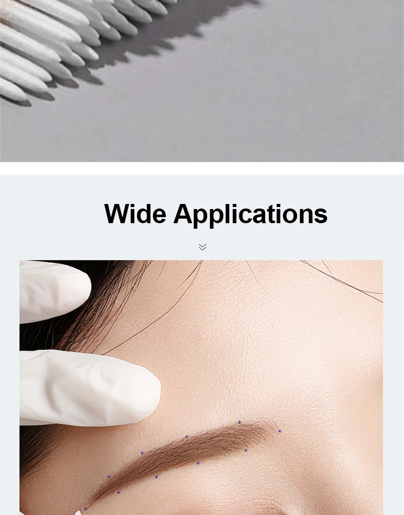 1000pcs Micro Wood Cotton Swab Eyelash Extension Tools Tatoo Microblading Cleaning Wooden Sticks Cosmetic Cotton Brush Buds Tip