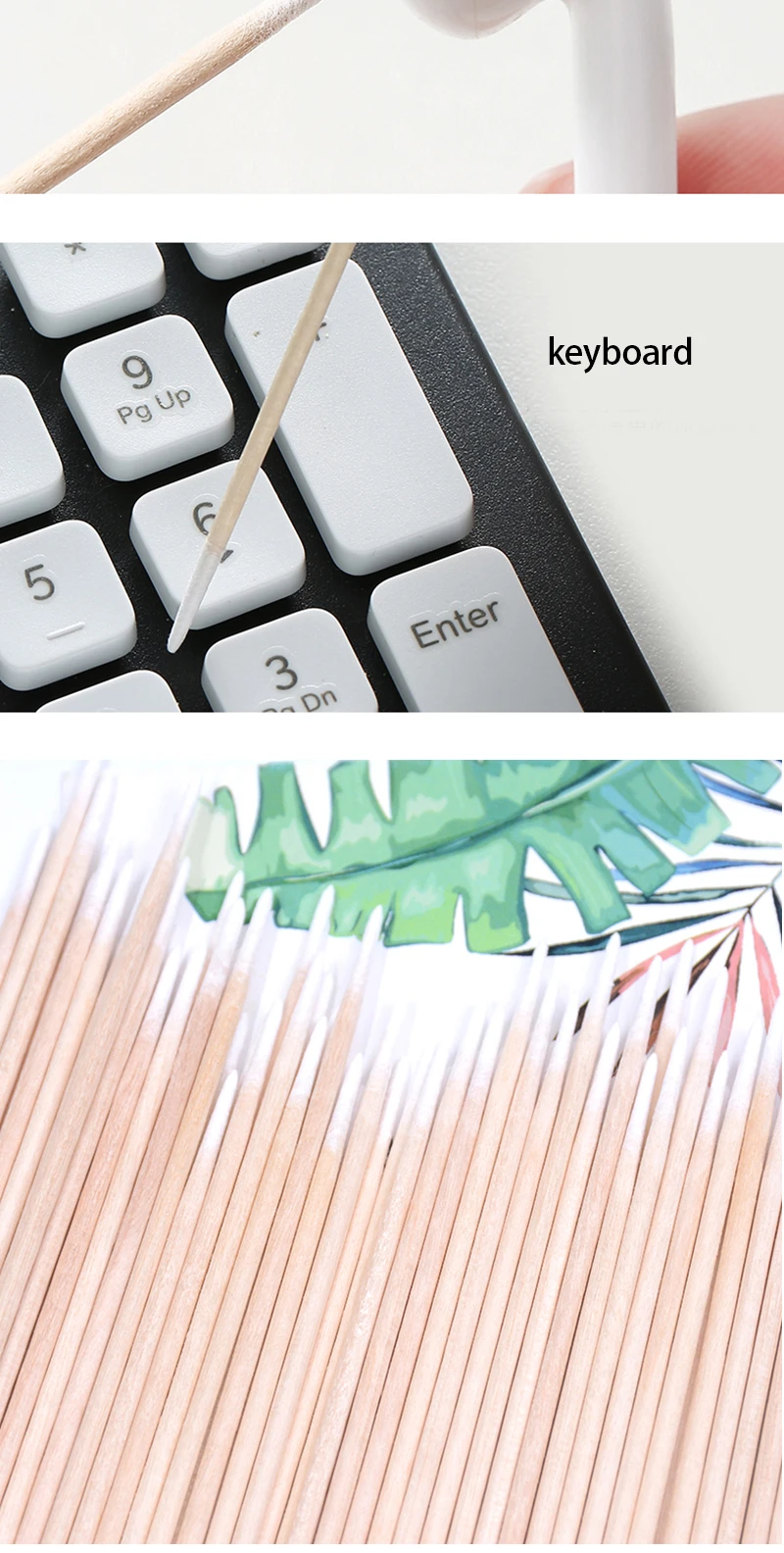 1000pcs Micro Wood Cotton Swab Eyelash Extension Tools Tatoo Microblading Cleaning Wooden Sticks Cosmetic Cotton Brush Buds Tip