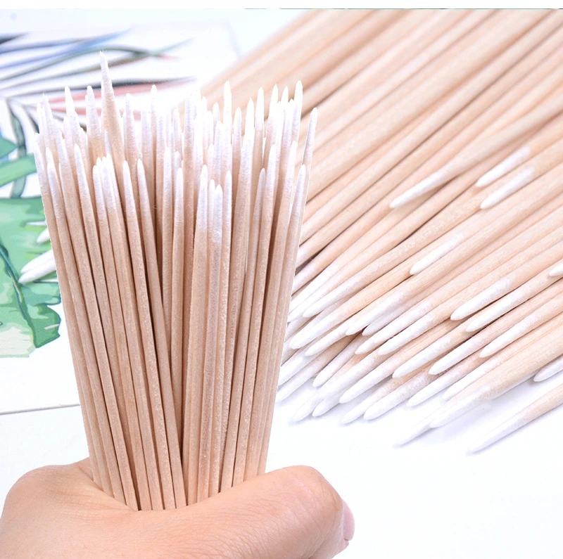 1000pcs Micro Wood Cotton Swab Eyelash Extension Tools Tatoo Microblading Cleaning Wooden Sticks Cosmetic Cotton Brush Buds Tip