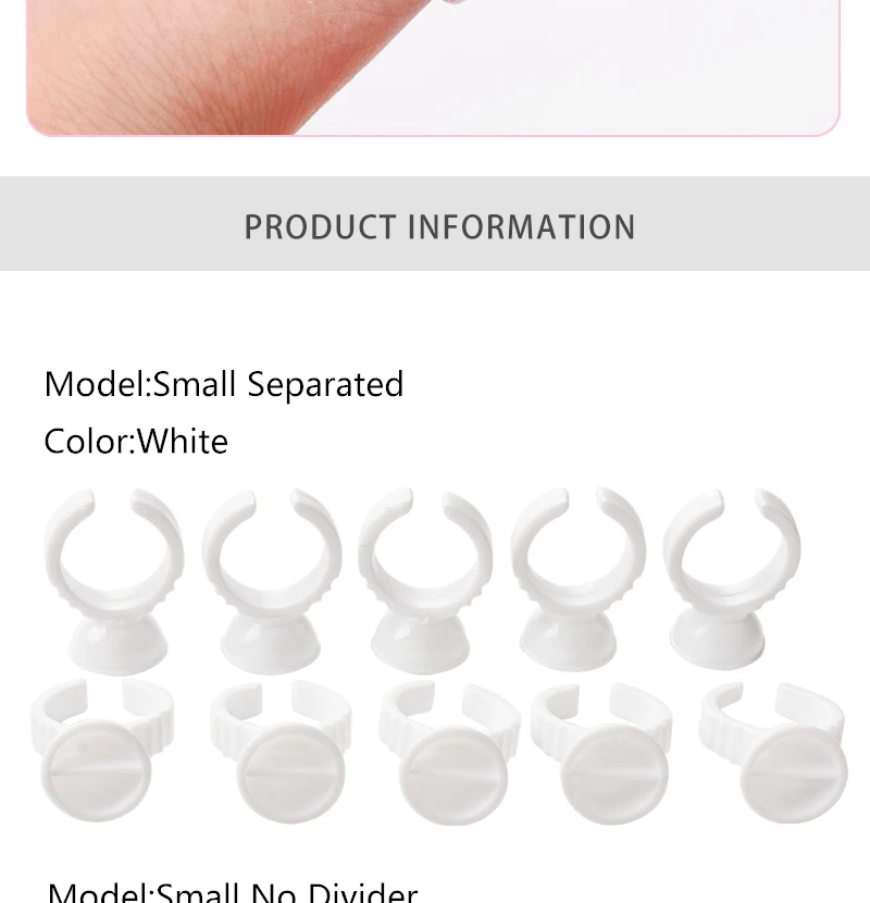 100Pcs Disposable False Lashes Glue Ring Cup Adhesive Pallet for Eyelash Extension Holder Container Tattoo Pigment Makeup Tools