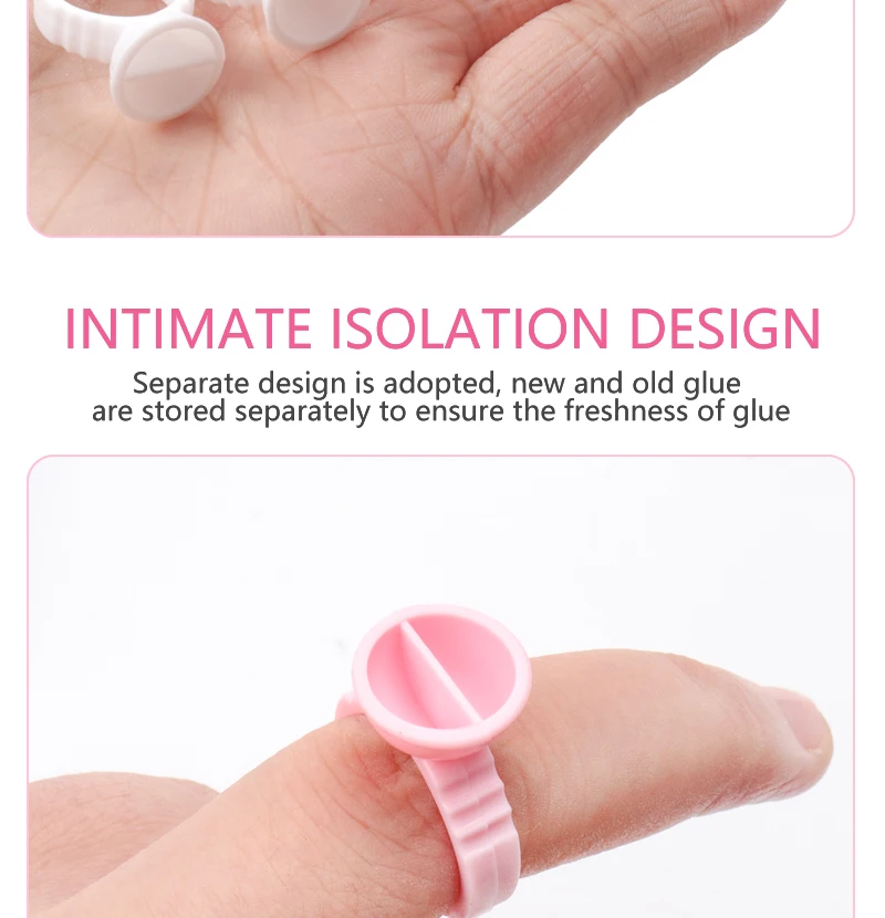 100Pcs Disposable False Lashes Glue Ring Cup Adhesive Pallet for Eyelash Extension Holder Container Tattoo Pigment Makeup Tools