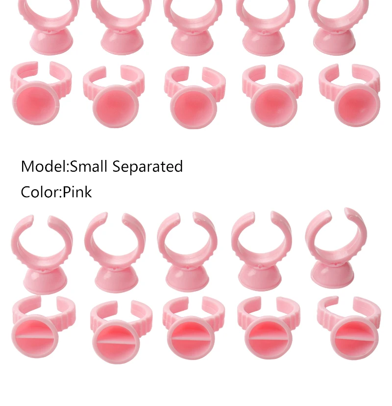 100Pcs Disposable False Lashes Glue Ring Cup Adhesive Pallet for Eyelash Extension Holder Container Tattoo Pigment Makeup Tools
