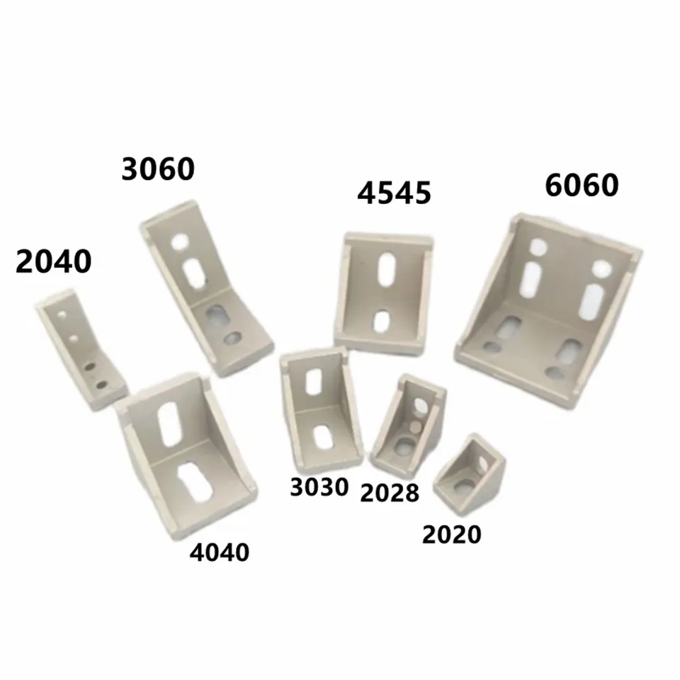 2020 2028 3030 3060 4040 4545 6060 20/30/40/45/60 Aluminum Profile Connector CNC Router Aluminum Corner Bracket 2040 3060 4545