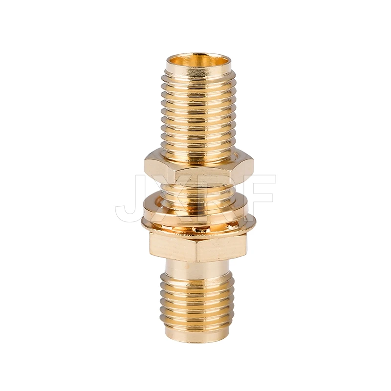 2PCS SMA Socket Connector SMA Female to SMA Female Bulkhead Connector SMA Panel Chassis Mount Connector Adapter Antenna