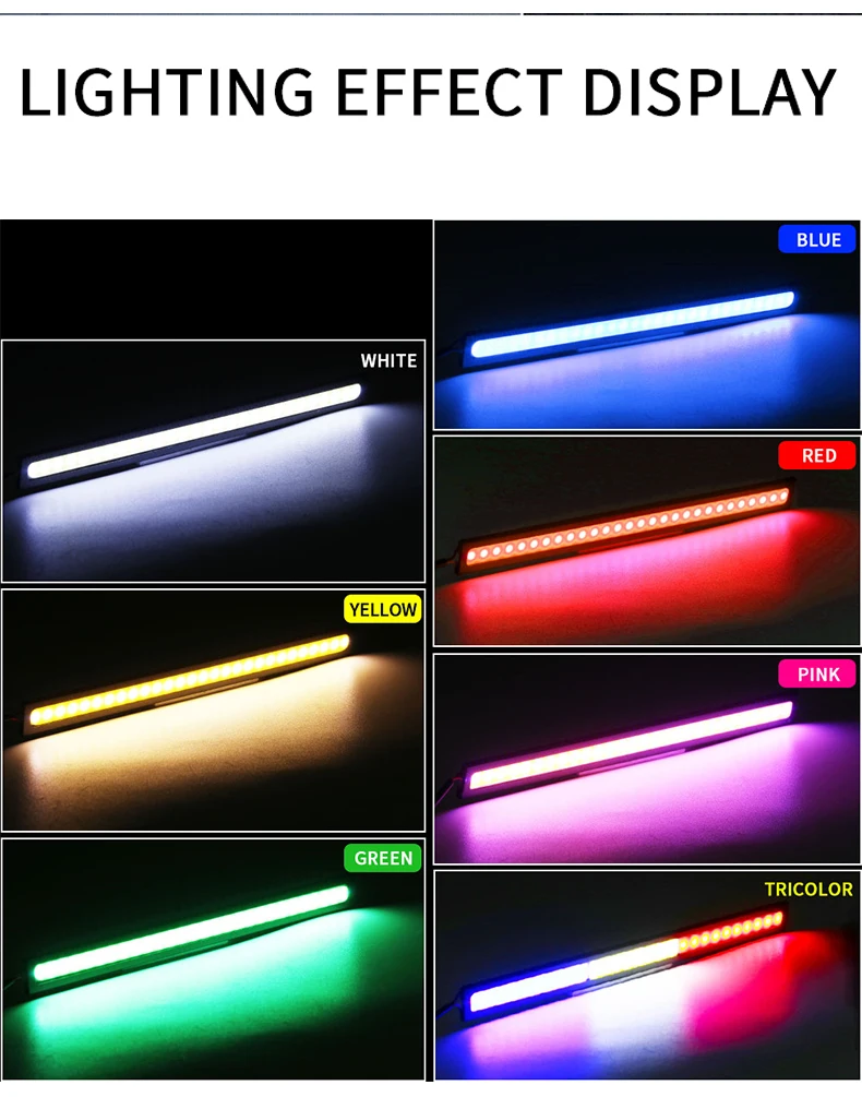 4x Universal Vehicle Led Strip 17CM COB Car Led Strip For Auto DRL Daytime Running Light External Waterproof Styling 12V Led Bar