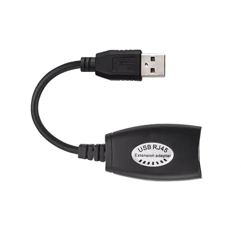 1 Pair USB to RJ45 LAN Ethernet Extension Cable Adapter 50M Distance Extender Converter Over Cat5E/6 Cord Computer Accessories