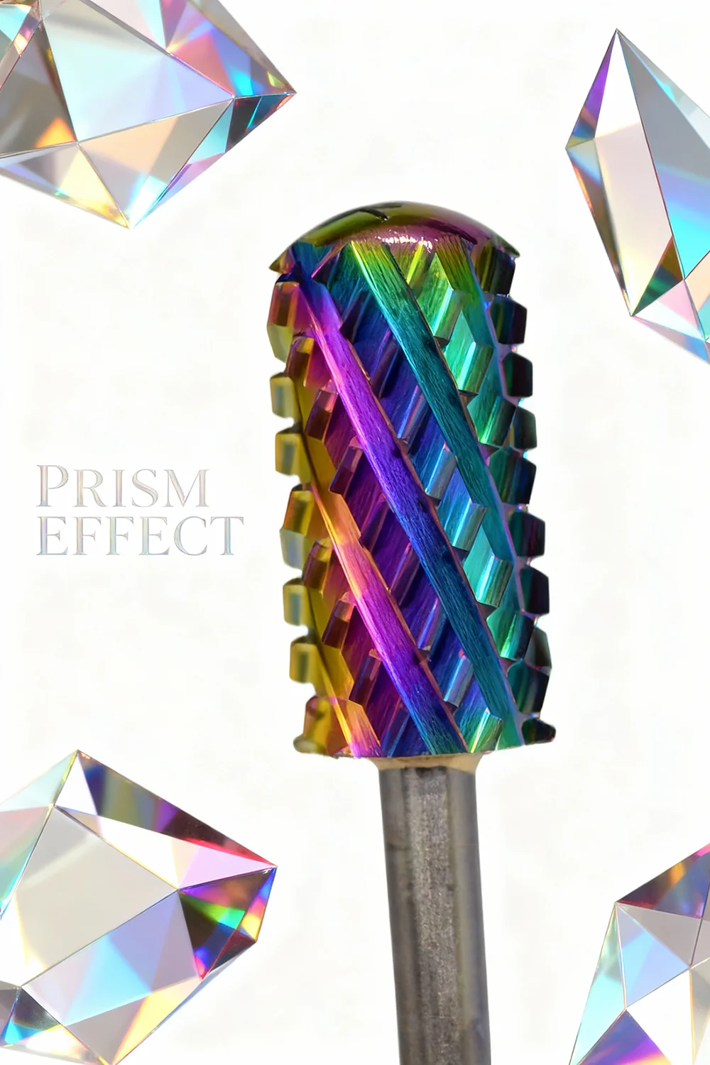 RolinStar 6.6 Large Round Top Barrel 4XC Gold Silver Dark Purple Blue Rainbow Rose Gold 7 Different Color Nail Drill Bits