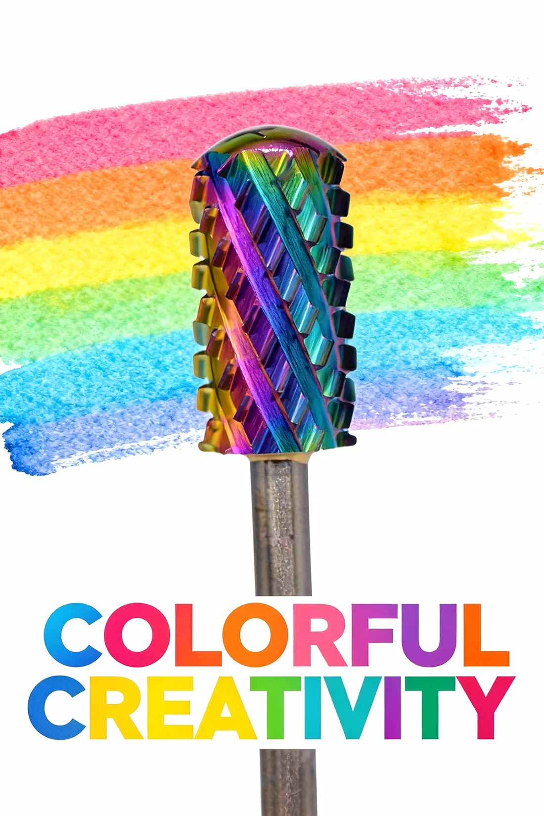 RolinStar 6.6 Large Round Top Barrel 4XC Gold Silver Dark Purple Blue Rainbow Rose Gold 7 Different Color Nail Drill Bits
