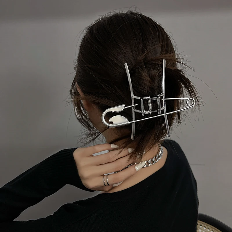 Ruoshui Woman Novelty Irregular Hairpins Punk Style Metal Silver Hair Claws Barrettes Women Hair Accessories Hair Clips Hairgrip
