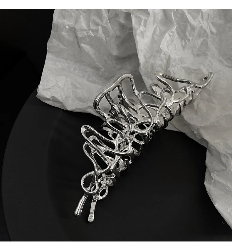 Ruoshui Woman Novelty Irregular Hairpins Punk Style Metal Silver Hair Claws Barrettes Women Hair Accessories Hair Clips Hairgrip
