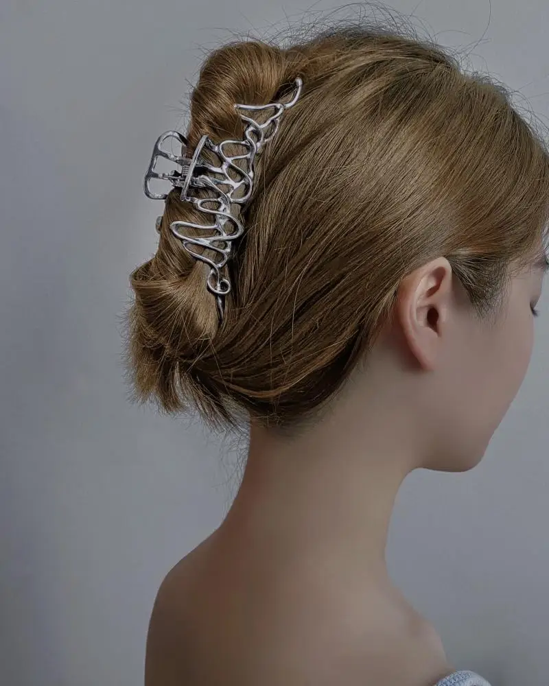 Ruoshui Woman Novelty Irregular Hairpins Punk Style Metal Silver Hair Claws Barrettes Women Hair Accessories Hair Clips Hairgrip