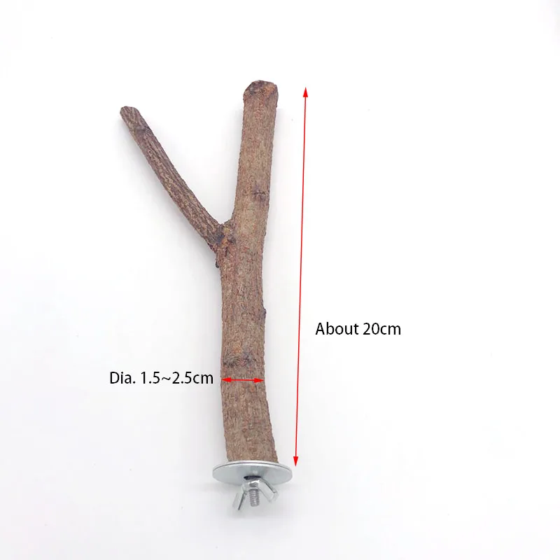 Natural Wood Pet Parrot Raw Wood Fork Tree Branch Stand Rack Squirrel Bird Hamster Branch Perches Chew Bite Toys Stick