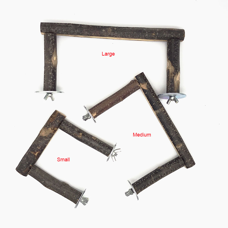 Natural Wood Pet Parrot Raw Wood Fork Tree Branch Stand Rack Squirrel Bird Hamster Branch Perches Chew Bite Toys Stick