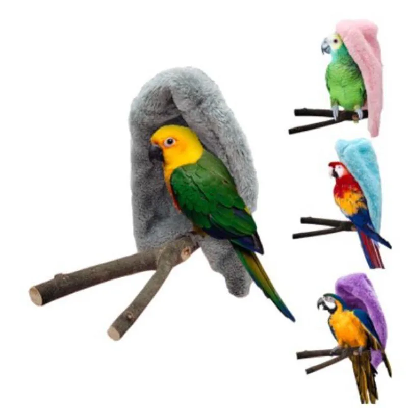 Natural Wood Pet Parrot Raw Wood Fork Tree Branch Stand Rack Squirrel Bird Hamster Branch Perches Chew Bite Toys Stick