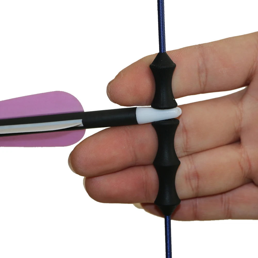 Archery Bow String Silencer Stabilizer Silicon Finger Protector for Compound Bow/Recurve Longbow Hunting Archery Target Shooting