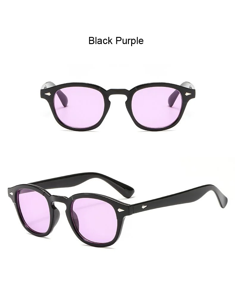 Fashion Johnny Depp Style Round Sunglasses Brand Designer Clear Candy Colors Lens Sun Glasses Male Female Vintage Oculos De Sol