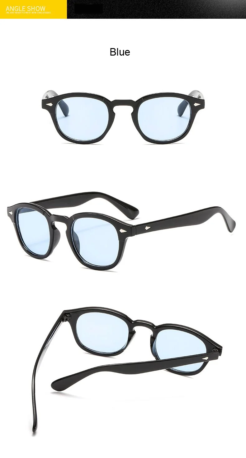 Fashion Johnny Depp Style Round Sunglasses Brand Designer Clear Candy Colors Lens Sun Glasses Male Female Vintage Oculos De Sol