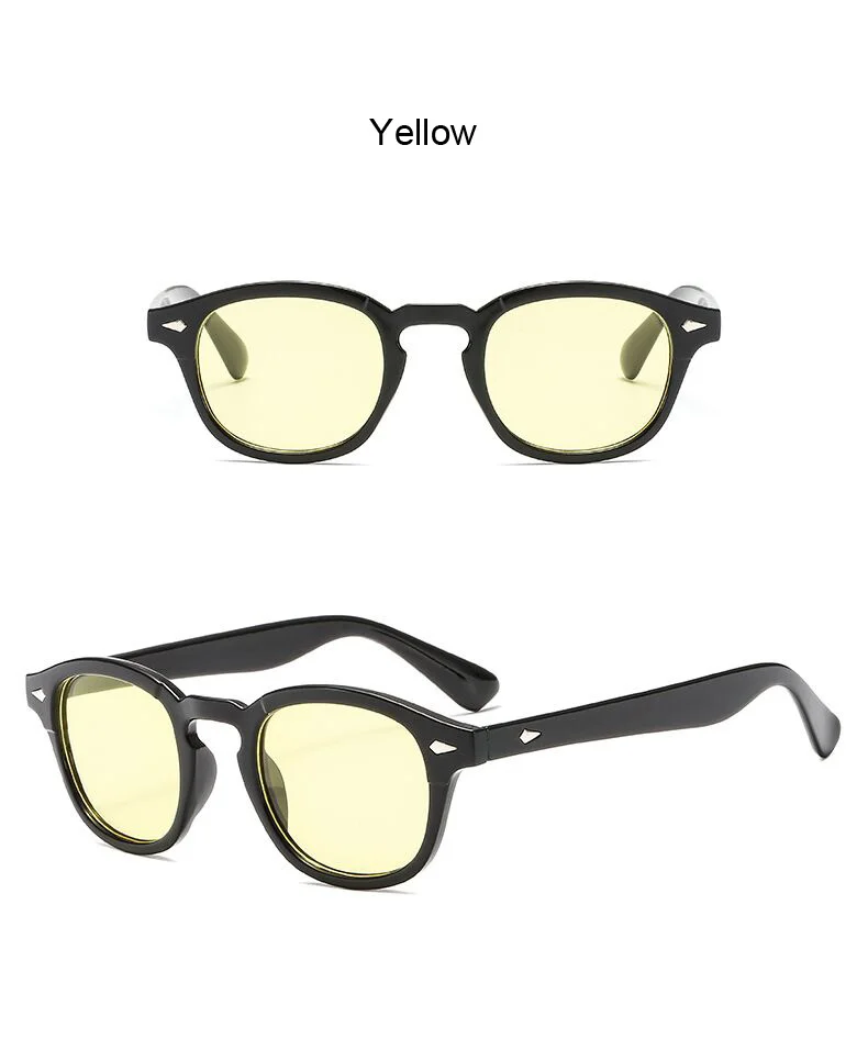 Fashion Johnny Depp Style Round Sunglasses Brand Designer Clear Candy Colors Lens Sun Glasses Male Female Vintage Oculos De Sol