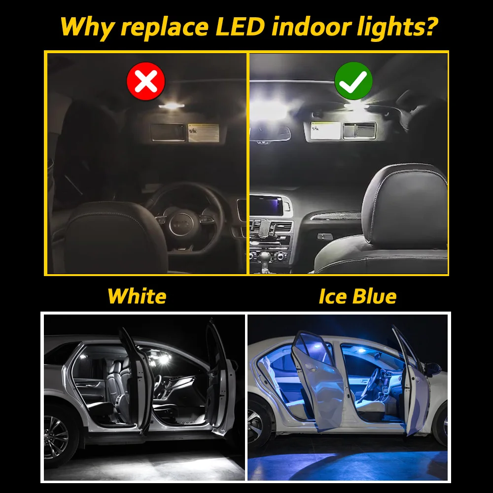 MDNG Canbus Car Bulbs LED Interior Dome Door Light Kit For Mercedes Benz C E S M Class W202 W203 W204 W210 W211 W212 W220 W221
