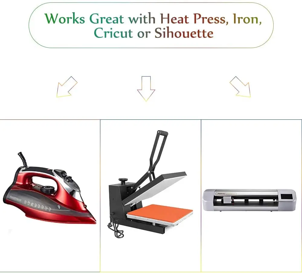 Glitter Heat Transfer Vinyl Iron On, HTV Vinyl for Shirts, Easy to Cut & Weed for Heat Vinyl Design, HTV Vinyl Roll