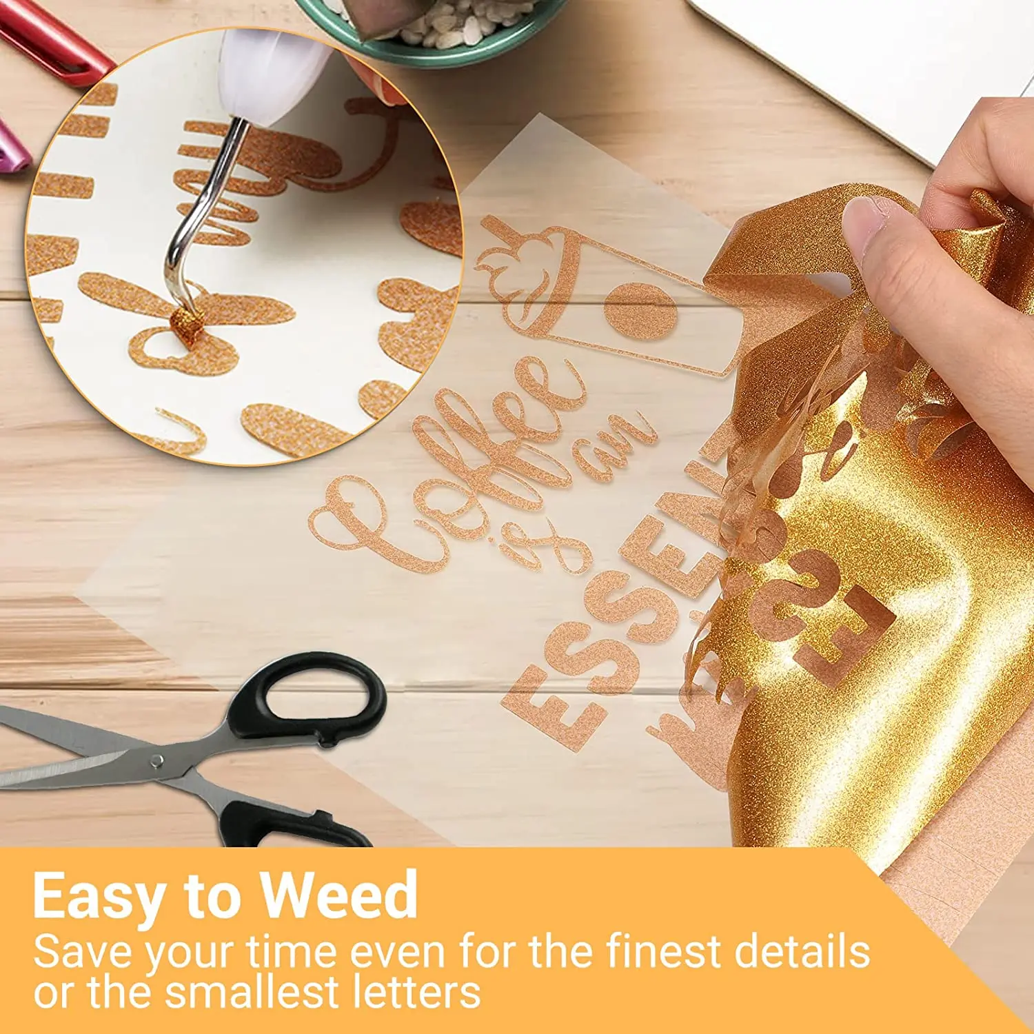 Glitter Heat Transfer Vinyl Iron On, HTV Vinyl for Shirts, Easy to Cut & Weed for Heat Vinyl Design, HTV Vinyl Roll