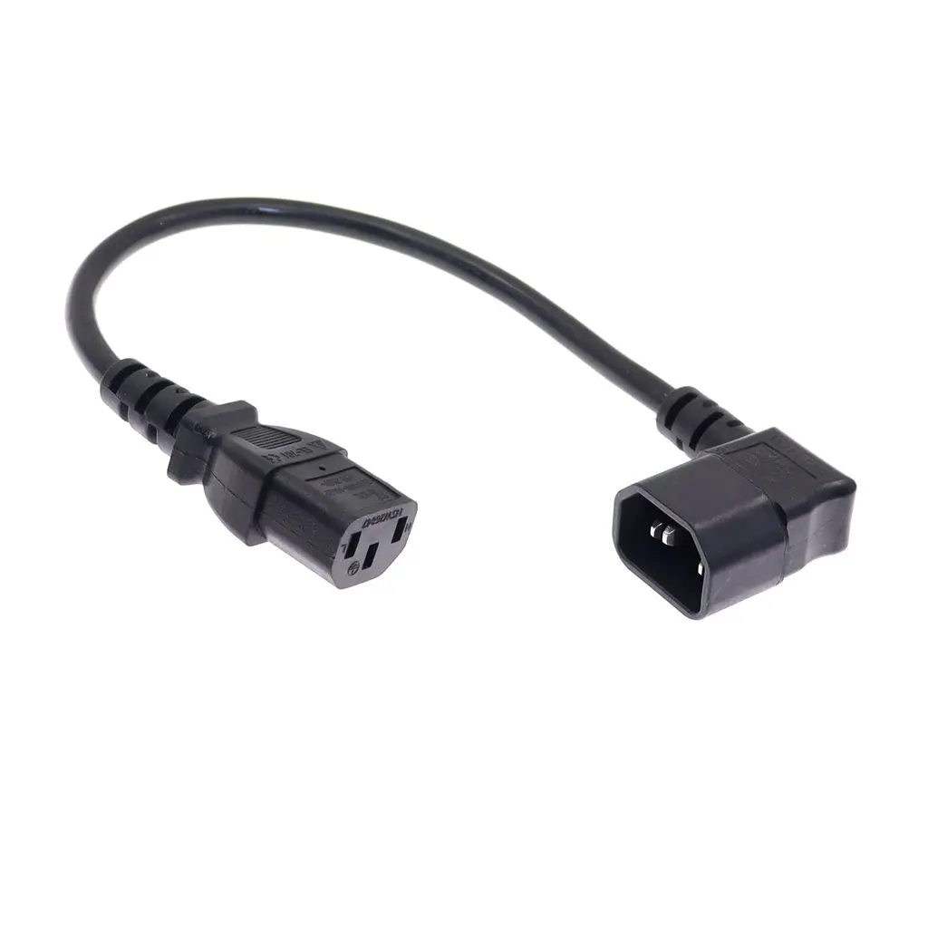 IEC60320 C13 Angle Converter Angle Extension Cable C13 to C14 PDU Up Down Right Angle Power Cables Male to Female AC Power Cord