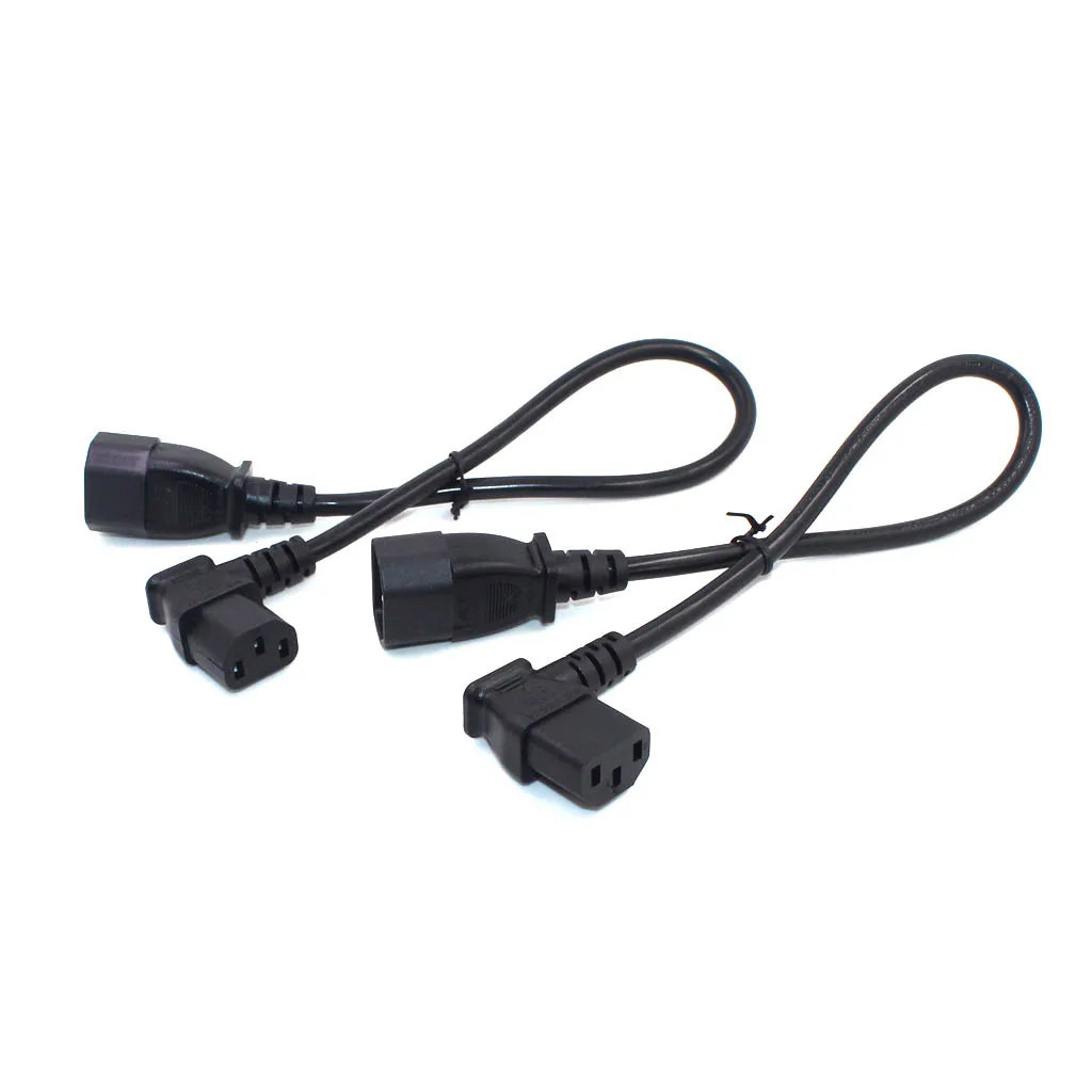 IEC60320 C13 Angle Converter Angle Extension Cable C13 to C14 PDU Up Down Right Angle Power Cables Male to Female AC Power Cord