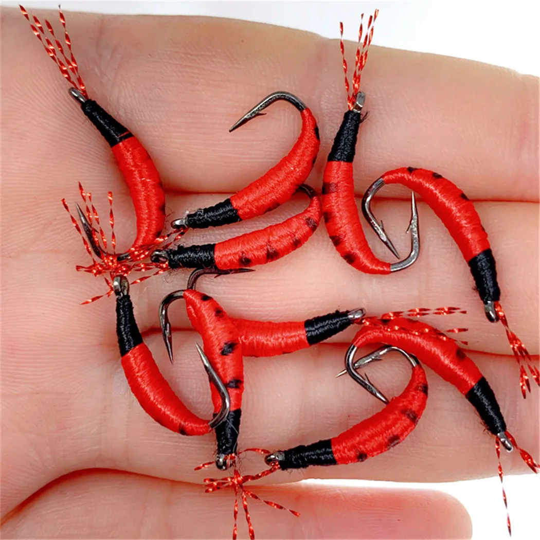 3Piece Realistic Nymph Scud Fly For Trout Fishing Artificial Insect Bait Lure Simulated Scud Worm Fishing Lure