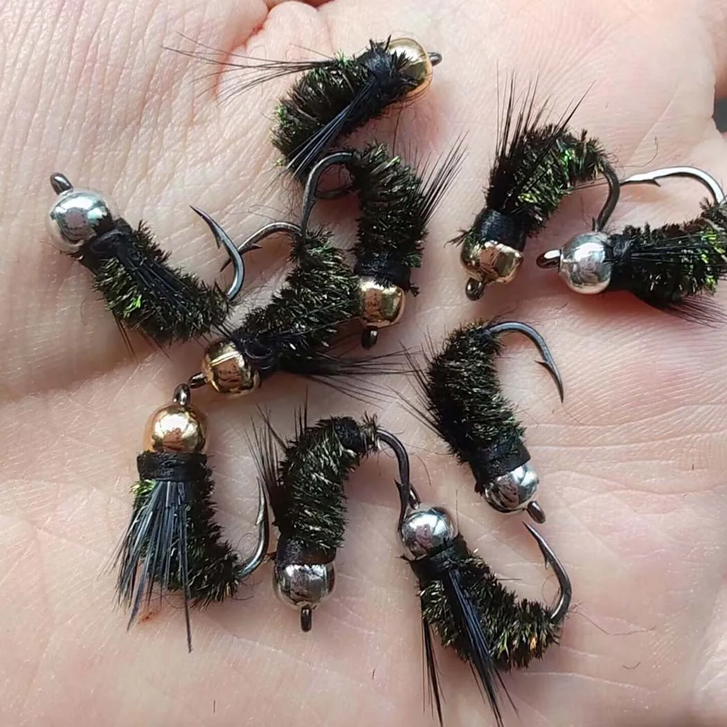 3Piece Realistic Nymph Scud Fly For Trout Fishing Artificial Insect Bait Lure Simulated Scud Worm Fishing Lure