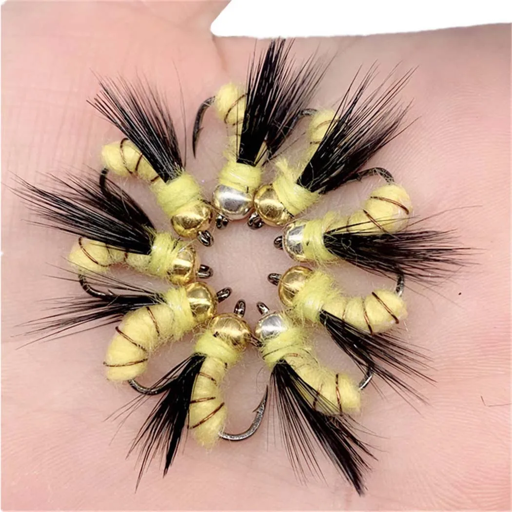 3Piece Realistic Nymph Scud Fly For Trout Fishing Artificial Insect Bait Lure Simulated Scud Worm Fishing Lure