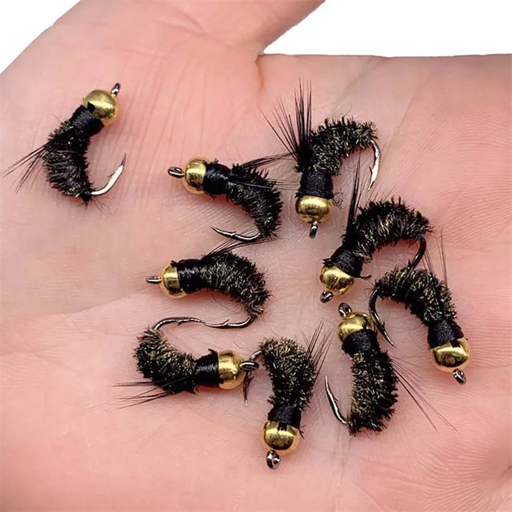 3Piece Realistic Nymph Scud Fly For Trout Fishing Artificial Insect Bait Lure Simulated Scud Worm Fishing Lure